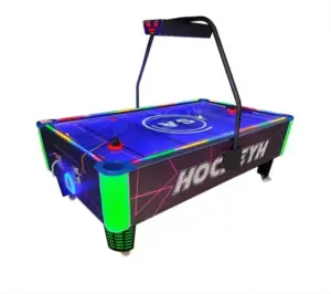 table de hockey sur air avec éclairage LED intégré autour du périmètre et des pieds